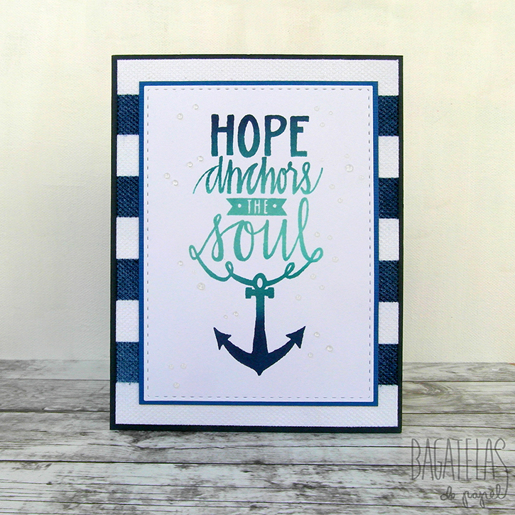 Nautical greeting card with ombre effect
