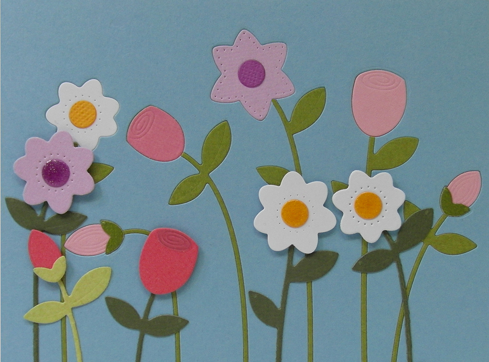 Close up of flower die cuts.