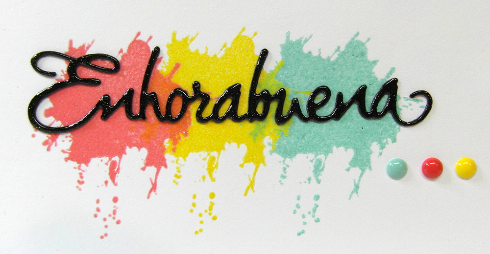 Close up picture of triple colored embossing.