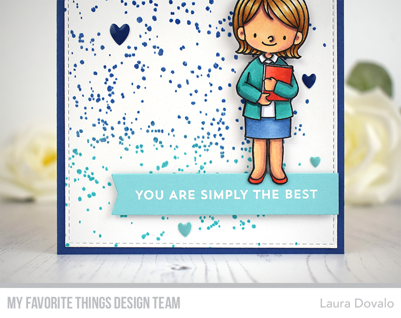 Close-up of teacher appreciation card for the September MFT & Friends. - Primer plano de tarjeta con profesora.