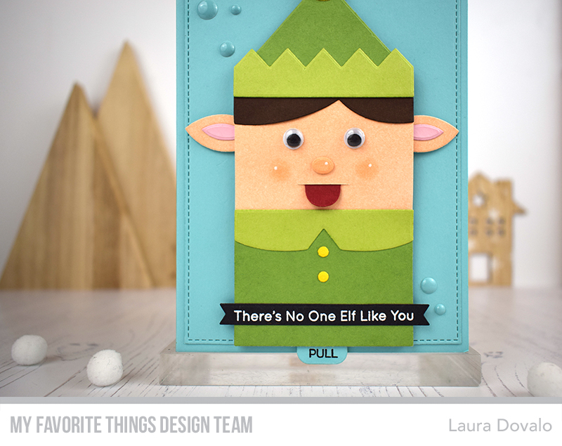Close up of cheeky interactive Christmas card.