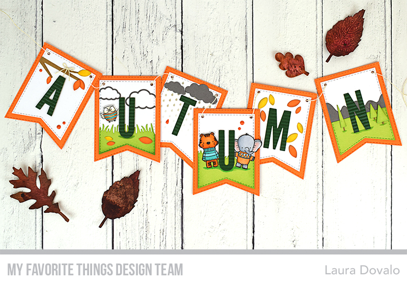 Autumn themed bunting for Color Challenge 128. - Guirnalda otoñal para el reto Color Challenge 128.