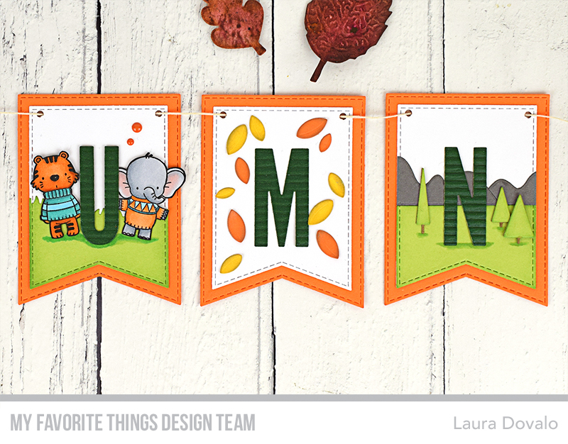 Autumn themed bunting for the MFT Color Challenge 128.