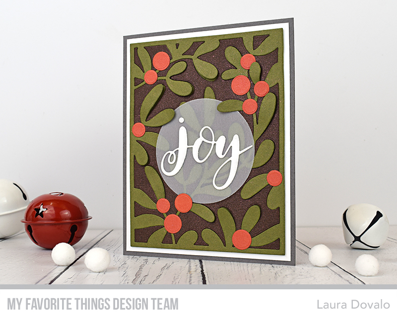 Mistletoe card with seventies color combo.