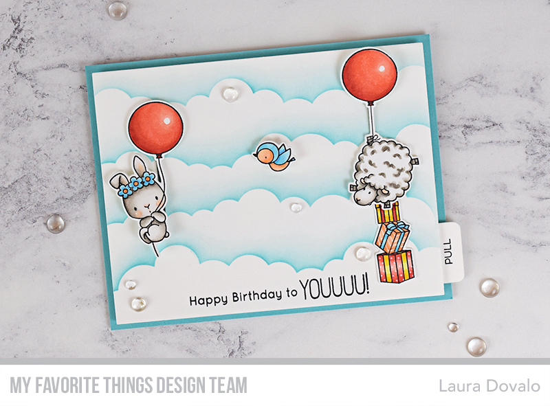 Interactive cards with red balloons.