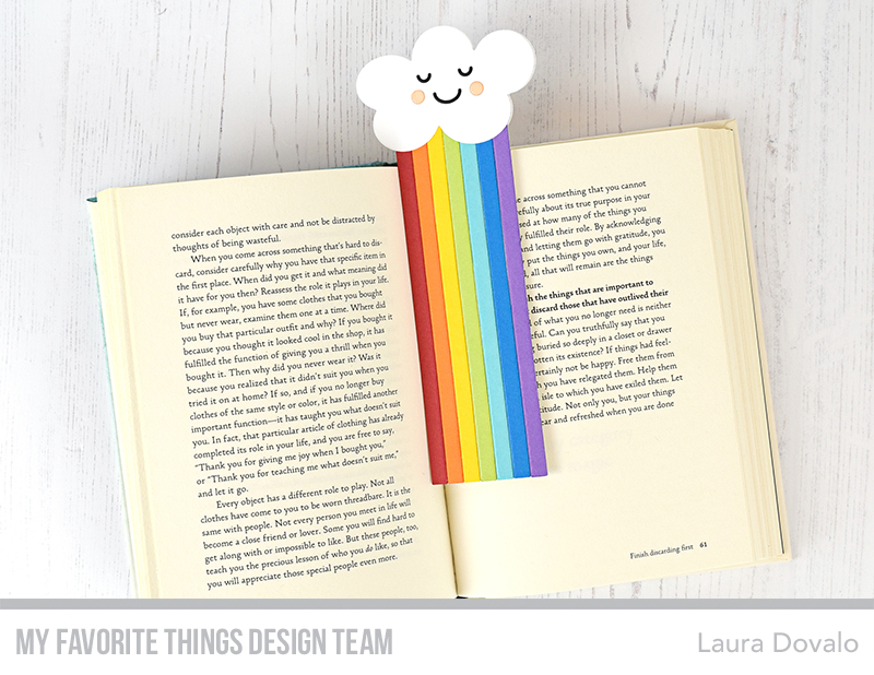 Cute rainbow themed bookmark for March 2020 MFT & Friends.