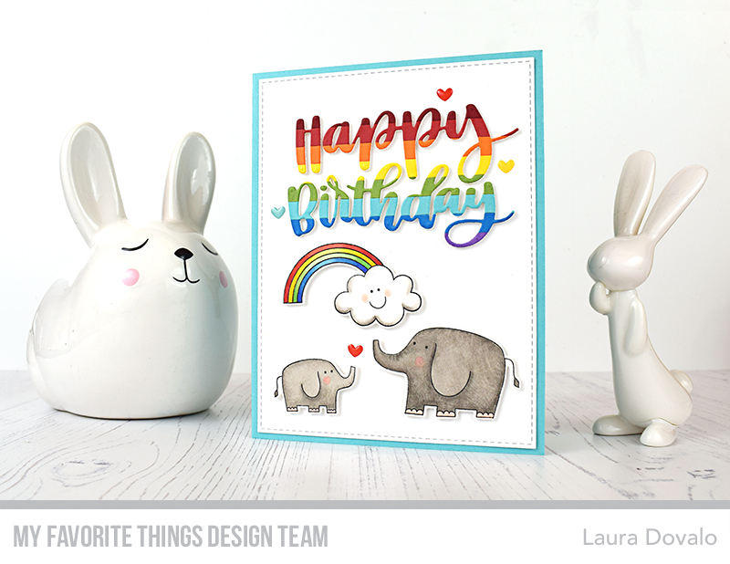 Rainbow themed clean and simple card.