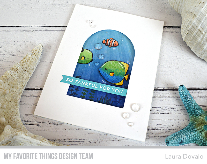 Close up of ocean themed card with modified sentiment.