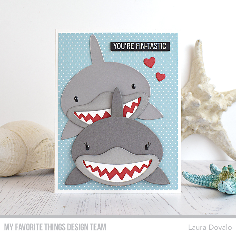 Card with sharks for Day 2 - bagatelasdepapel.com English