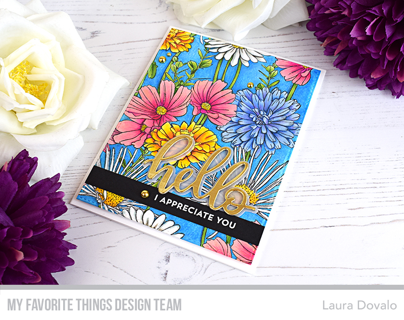Colorful summer card with field flowers.