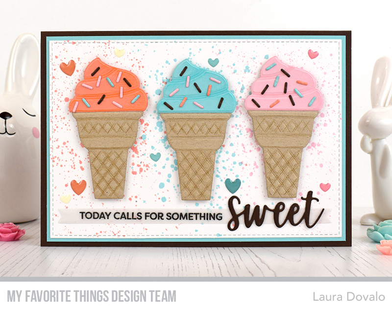 Close up of sweet ice cream card for My Favorite Things.