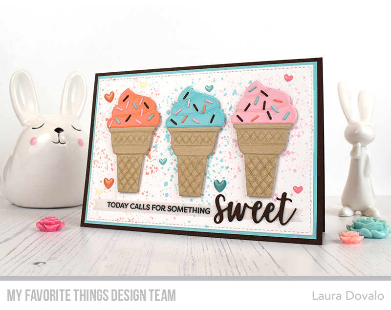 Card with sweet icecream cones.