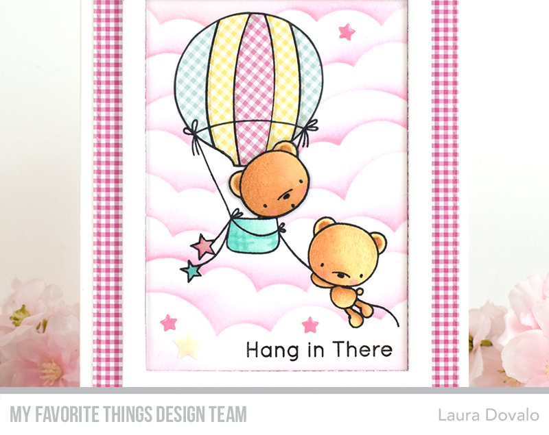 Close up of gingham card with sweet bears for My Favorite Things.
