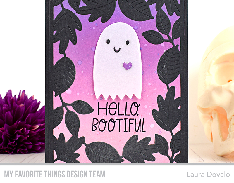 Close up of Halloween card with ghoul.