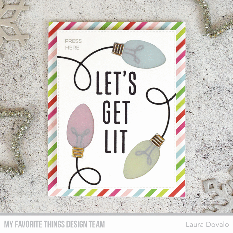 Animated gif of light up card with Christmas lights.