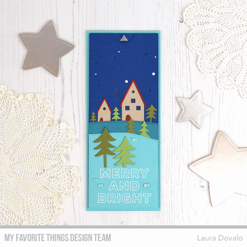 Animated gif of faux light up Christmas card.