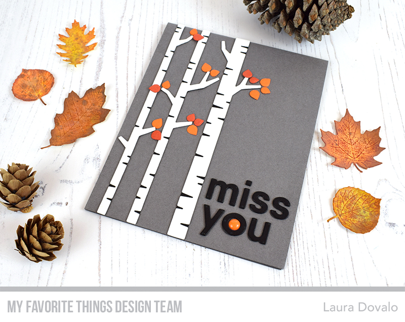 Clean and simple card with birch trees.