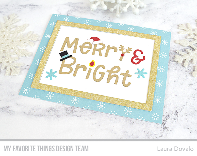 Christmas card created with die cuts for MFT Stamps.