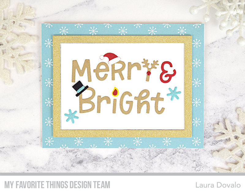 Quick and easy Christmas card created with die cuts by Laura Dovalo.