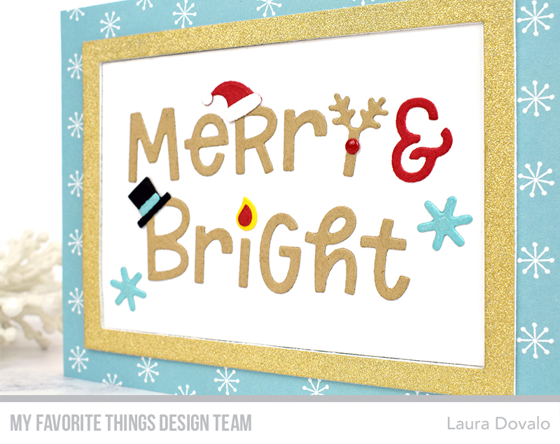 Close up of quick and easy Christmas card with die cuts.
