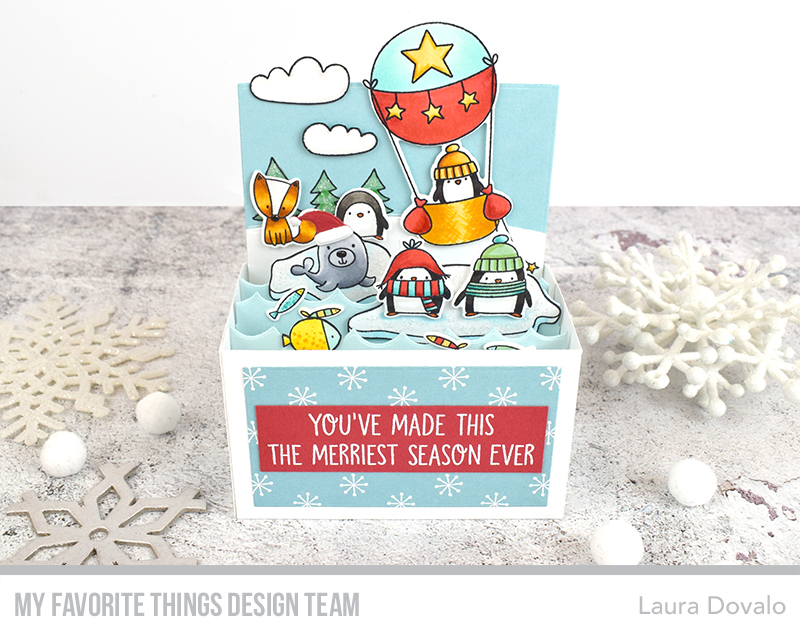 Front view of Christmas card in a box for the October MFT & Friends.