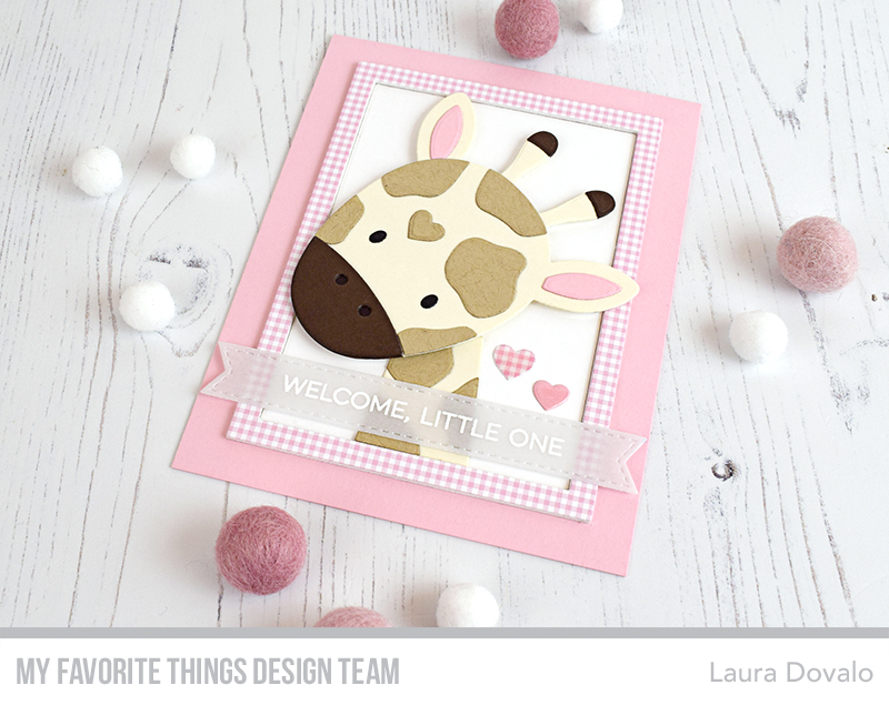 Baby card created with the Joyful Giraffe Die-namics set.