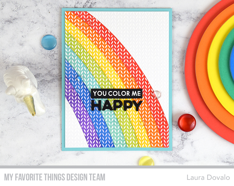 Card with textured rainbow by Laura Dovalo.