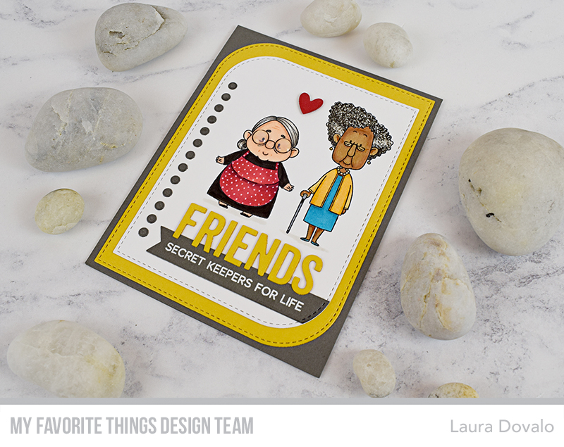 Friendship card with two old ladies created for MFT by Laura Dovalo.