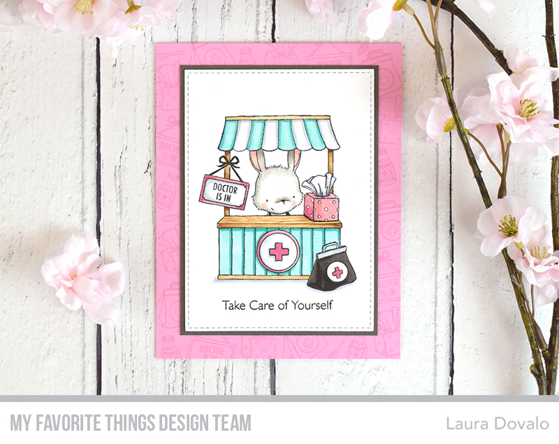 Cenital view of sweet get well card featuring Stacey Yakula's Feel Better stamp set.