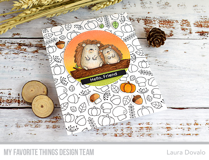 Card with Copic coloring and hedgehogs for MFT.
