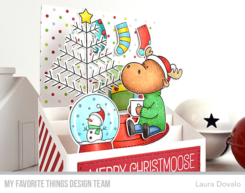 Close up of box card with moose.