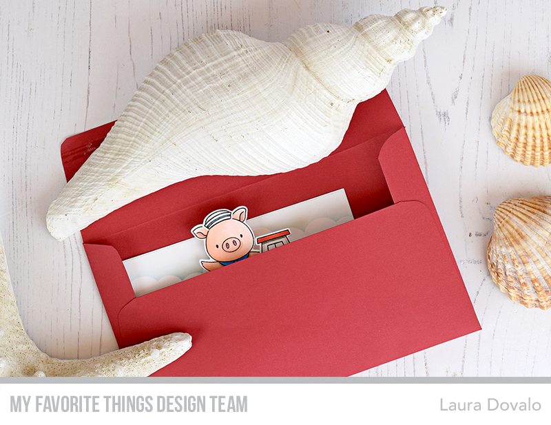 Mini slimline box card with rocking boat created with MFT products.