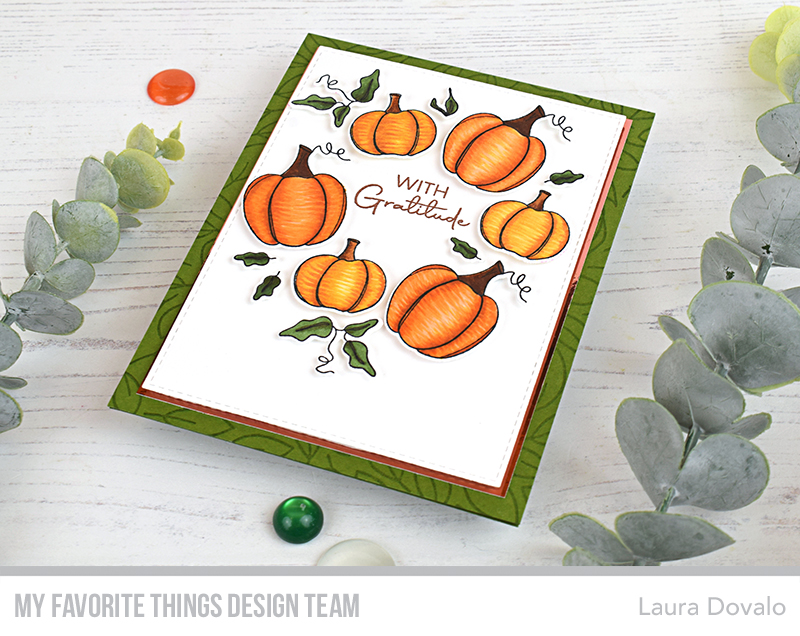 Card with pumpkin wreath.