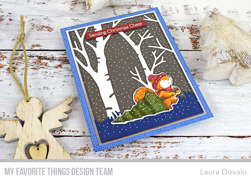 Christmas card with trees for Day 5 of the September Release Countdown.