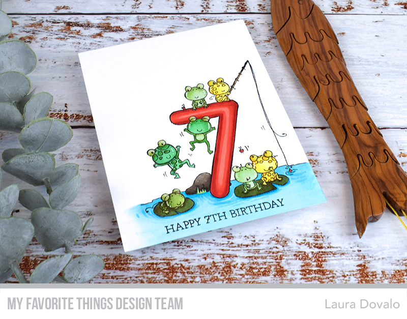 One layer card with frogs.