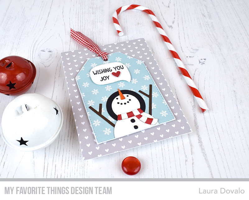 Christmas card with cute snowman.