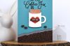 Card with coffee beans for the MFT November Card Kit Release.