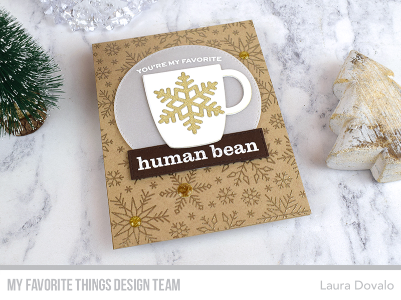 Card in kraft with embossing and XL mug.
