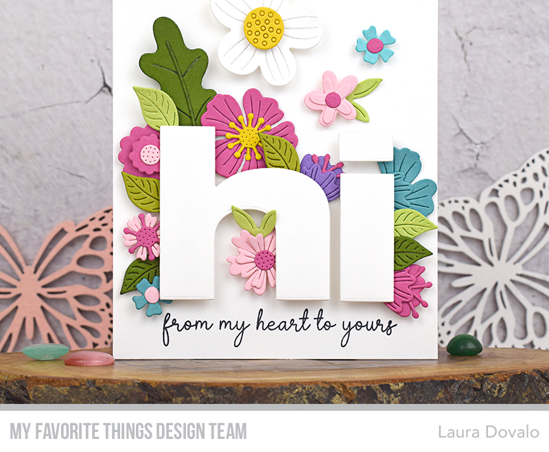 Close up of CAS card with flowers and XL sentiment.