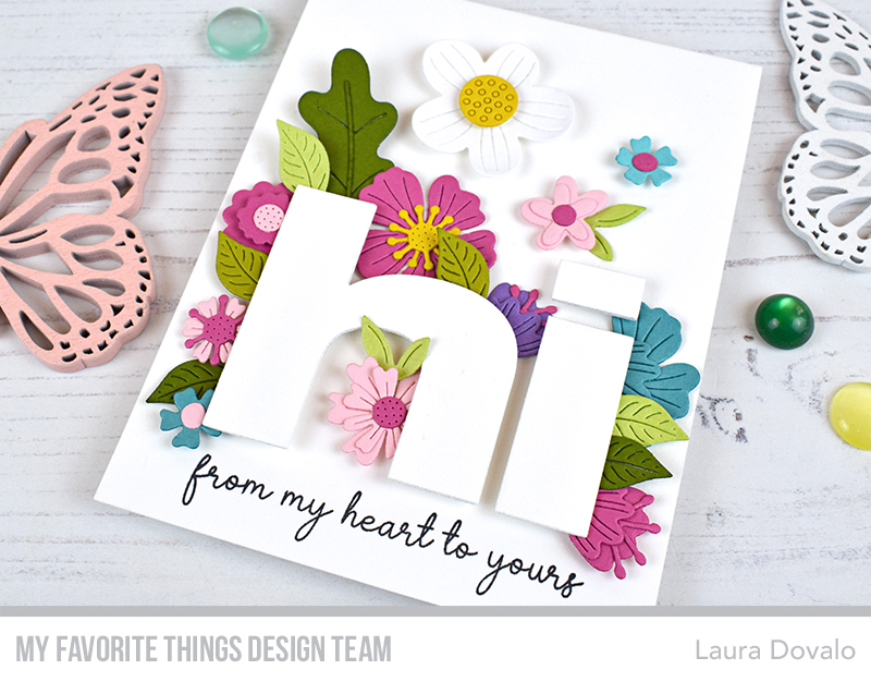 CAS card with flowers created for MFT by Laura Dovalo.