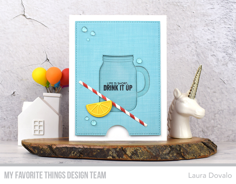 Interactive slider card with mason jar mug.