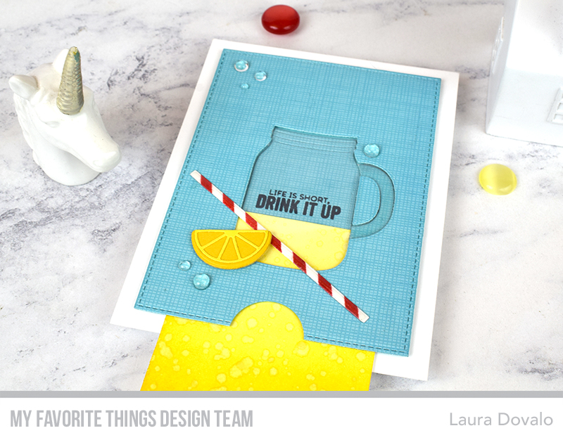 Close up of interactive mason jar mug card by Laura Dovalo.