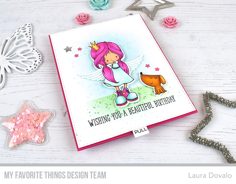 Interactive card with wing flapping fairy for My Favorite Things.