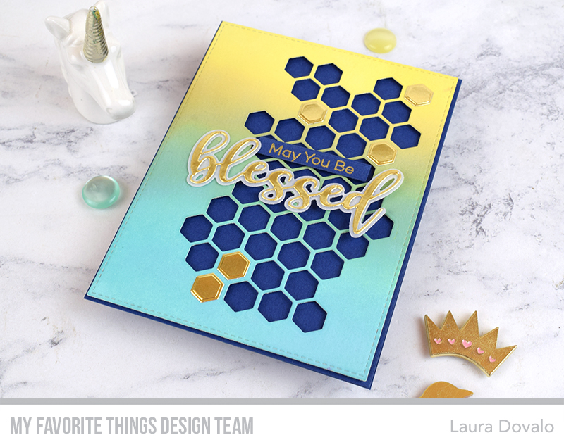 Elegant greeting card created with the Honeycomb Peek-A-Boo Die-namics.