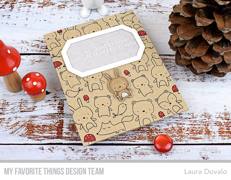 Kraft card with woodland animals for Day 1 of the MFT May Release Countdown.