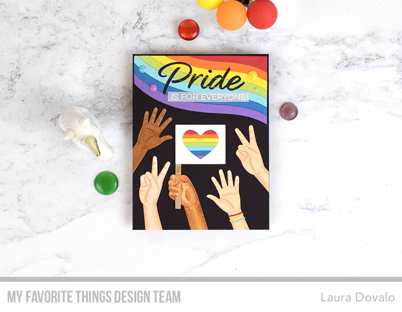 Cenital view of a colorful pride greeting card.
