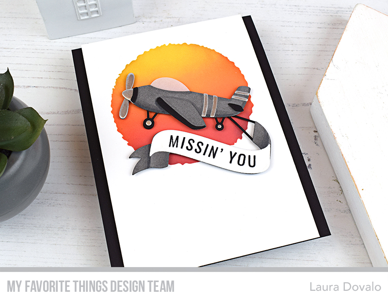 Clean and simple card with propeller plane.
