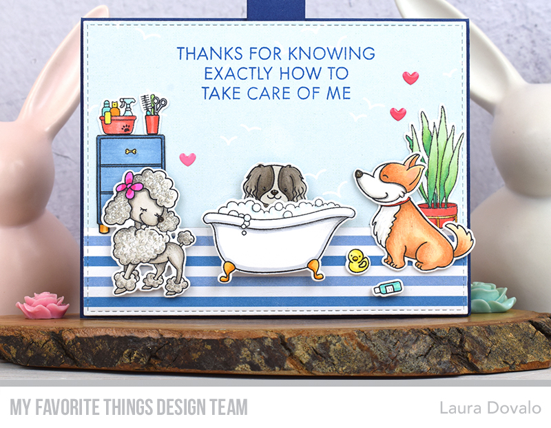 Close up of interactive card with dogs.