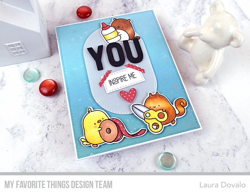 Card with crafty animals and XL sentiment.