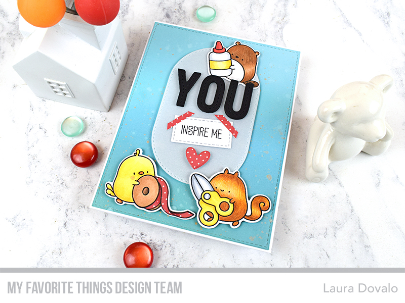 Colorful card with crafty critters.